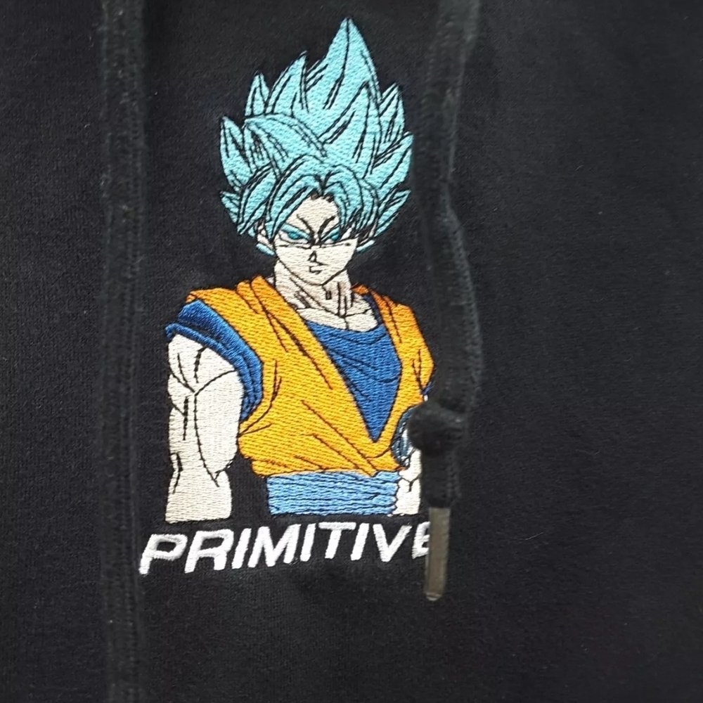 Primitive Primitive X Dragon Ball Z Super Black Hoodie with Anime Graphic Small